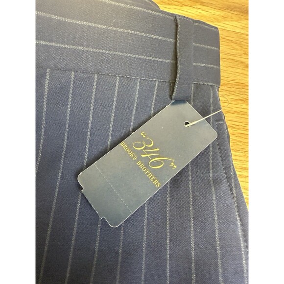 Brooks Brothers 346 Fitzgerald Fit Pants Men Size 35x31 Wool Blend Blue New - Picture 3 of 9